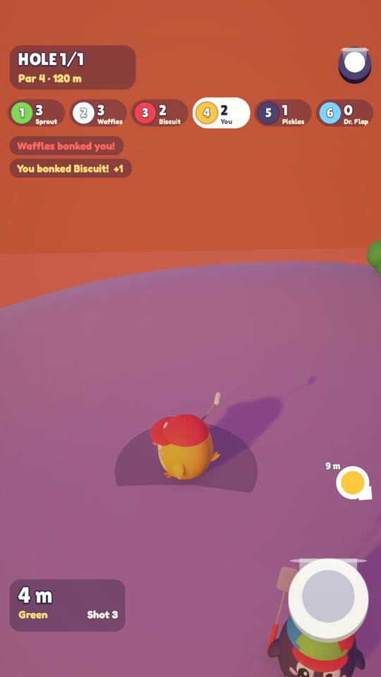 Birdie Bonk: bonking rivals on a volcano green